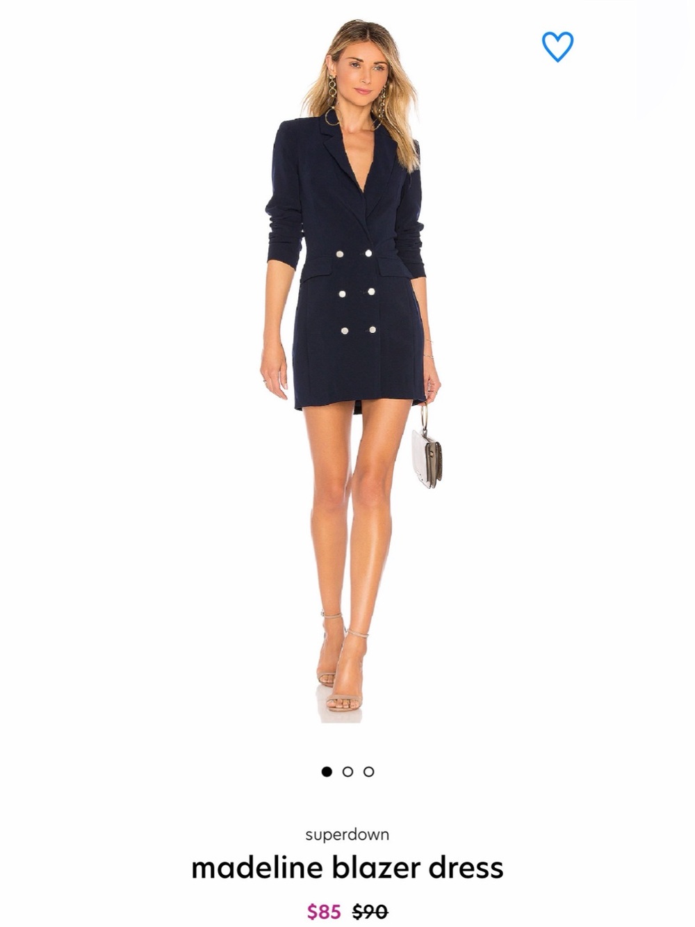 superdown Navy Double-Breasted Blazer Mini Skirt